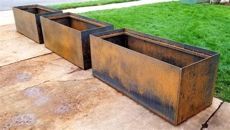 cnc cut decorative metal planter boxes|custom made planter boxes.